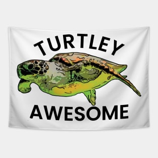 Sea Turtle Pun Turtley Awesome Tapestry