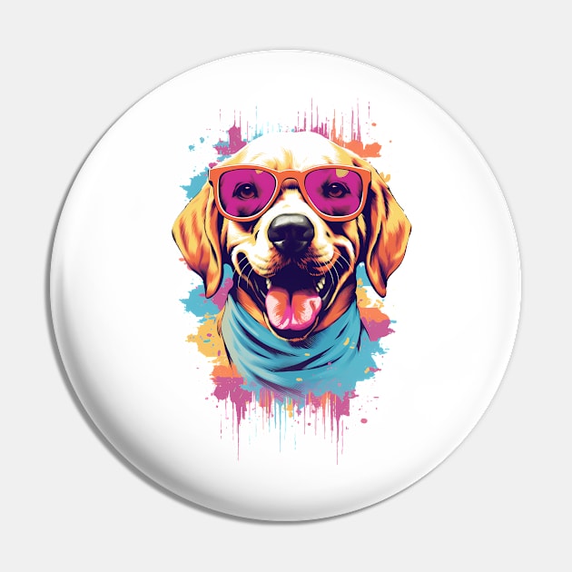 Dog with sunglasses Pin by megaphone