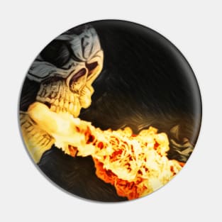 Skull blowing Hell Fire Pin