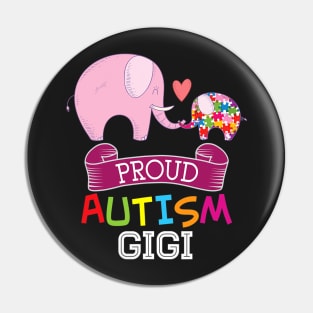 Proud Autism Gigi Autistic Day Awareness Rainbow Puzzle Pin