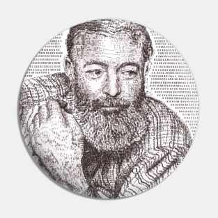 Typewriter Art: Ernest Hemingway Pin