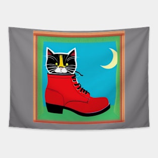 Kitty in boot Tapestry