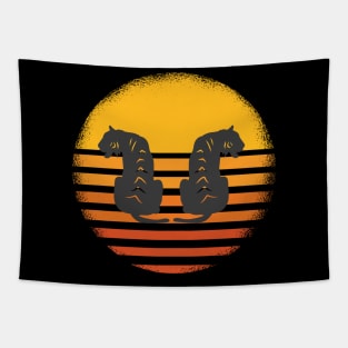 Vintage Tiger Sunset Tapestry