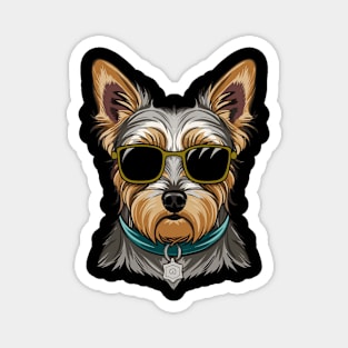 Yorkshire Terrier With Sunglasses Magnet