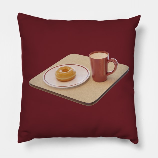 Maple donut and hot chocolate Pillow by csabourin