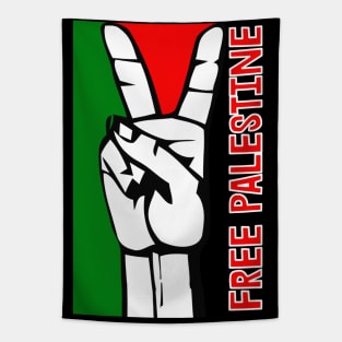 Free Palestine Peace Sign Tapestry