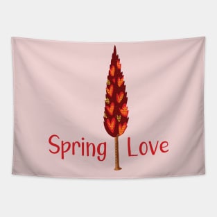 Spring Love - Bright Red Color Tree Illustration GC-106-04 Tapestry