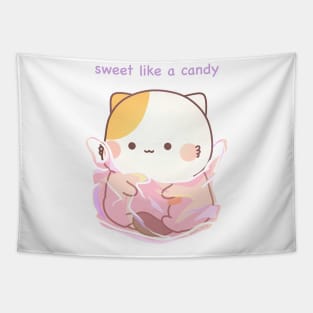 Muffin cat in a plastic candy wrapper bag Tapestry