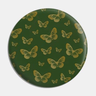 Gold Butterflies | Emerald Green Marble Pin