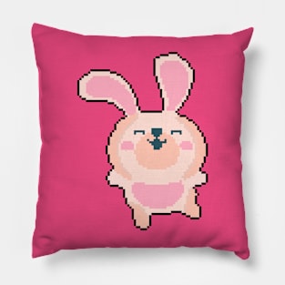 Bunny Bounce: Pixelated Rabbit Illustration for Playful Attire Pillow