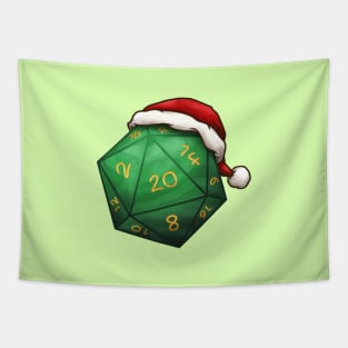 Christmas D20 Dice Green Tapestry