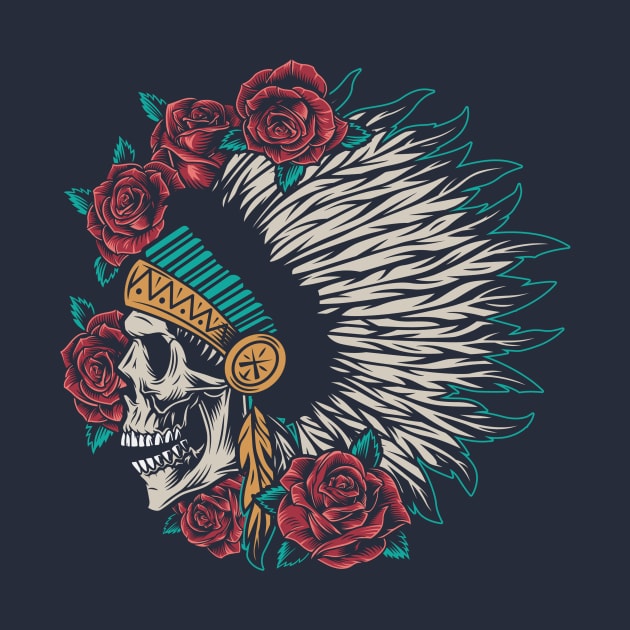 Indian skull roses by Falden