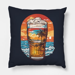 Beer and Beach Lover Pillow