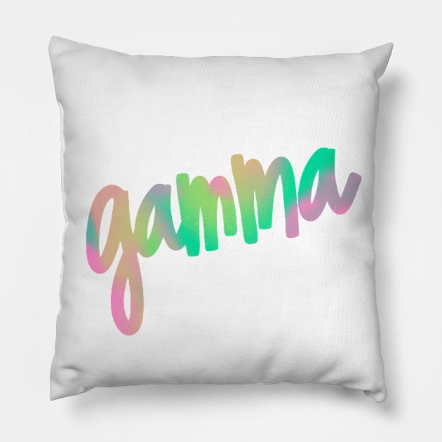 Greek Alphabet: gamma (pastels) Pillow by LetsOverThinkIt