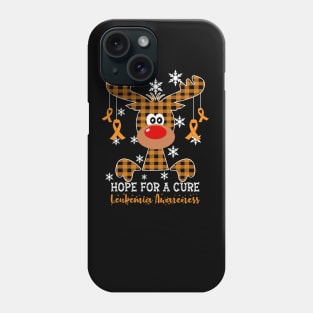 Reindeer Hope For A Cure Leukemia Awareness Christmas Phone Case