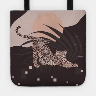 Nomade Night / Cheetah and Palm Leaf Tote