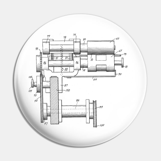 Manufacture for use of labels for bottles Vintage Patent Hand Drawing Pin by TheYoungDesigns