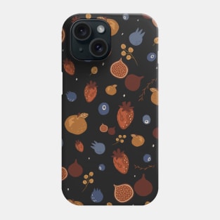 Fruit pattern (black) Phone Case