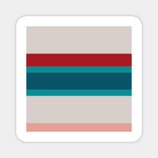 A splendid farrago of Rouge, Blush, Pastel Gray, Dark Cyan and Petrol stripes. Magnet