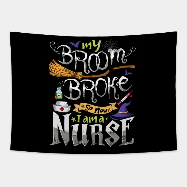 Funny Nurse Halloween Quote Tapestry by Jandjprints