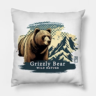 Grizzly Bear - WILD NATURE - GRIZZLY -16 Pillow