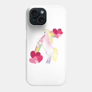 Cute Unicorn and Rainbow Hearts Phone Case