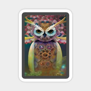 Art deco bird a cute magical owl Magnet