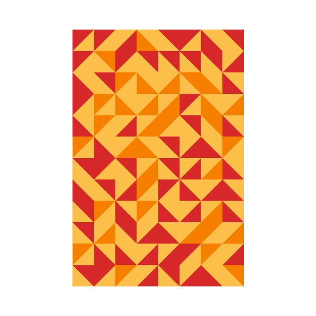 Fire Colored Geometric Pattern - Triangle #4 by Trendy-Now