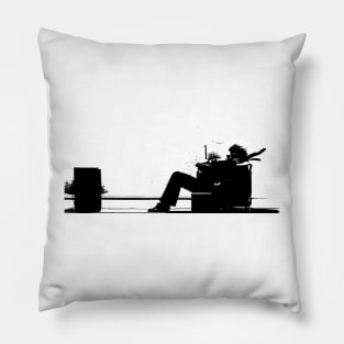 Vintage - Blown Away black Pillow