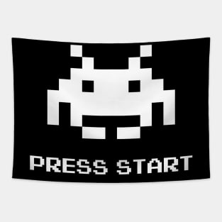 Press Start Space Invaders Tapestry