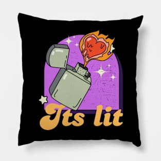 Its lit retro lighter Pillow