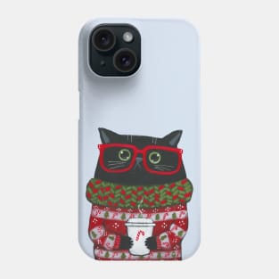 Christmas Coffee Cat Phone Case