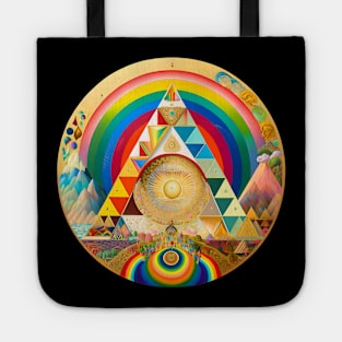 Colorful Cosmic Pyramid 1 Tote