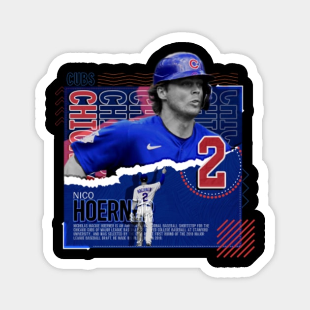 Nico Hoerner Baseball Paper Poster Cubs - Nico Hoerner - Magnet