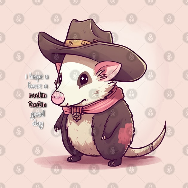 Have A Rootin Tootin Good Day (Opossum Cowboy) by nonbeenarydesigns