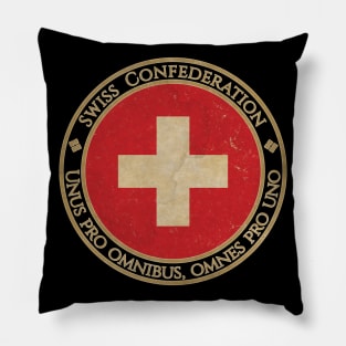 Vintage Switzerland Swiss Confederation Europe European EU Flag Pillow