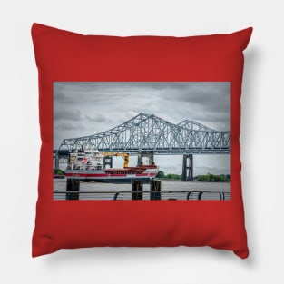 Wagenborg On the Mississippi River New Orleans by Debra Martz Pillow