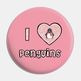 I Love Penguins Pin