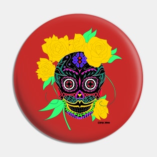 the yellow catrina in mexican calavera ecopop Pin