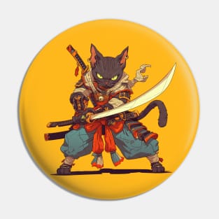 samurai cat Pin