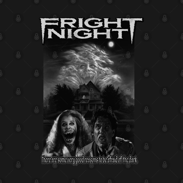 Fright Night, Vintage Horror. ( Black & White Version) by The Dark Vestiary