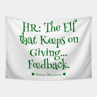 Human Resources Christmas Elf Feedback Frenzy Tapestry