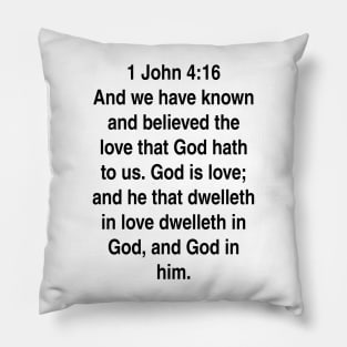 1 John 4:16  King James Version (KJV) Bible Verse Typography Gift Pillow