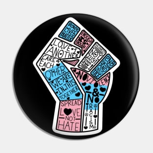 Trans Pride BLM Word Fist Pin