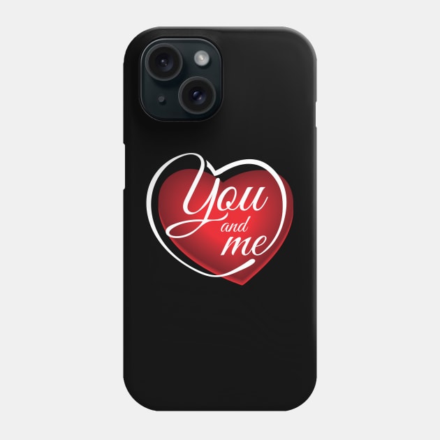 You and Me Heart Shape Phone Case by societee28