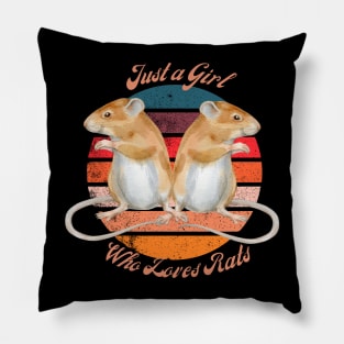 Just a Girl Who Loves Rats Pillow