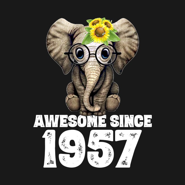 Awesome since 1957 63 Years Old Bday Gift 63th Birthday by DoorTees