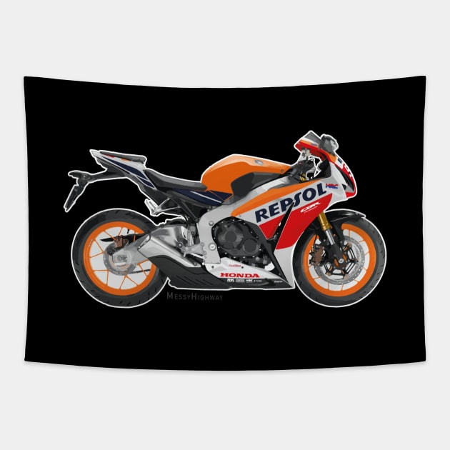 Honda CBR1000RR Fireblade 15 Repsol, s Tapestry by MessyHighway