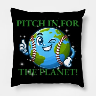 baseball earth day 2024 Pillow