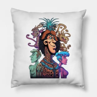 Caveman|trippy |90s cartoon Pillow